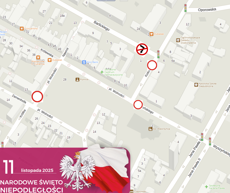 Mapa Plac Wolności