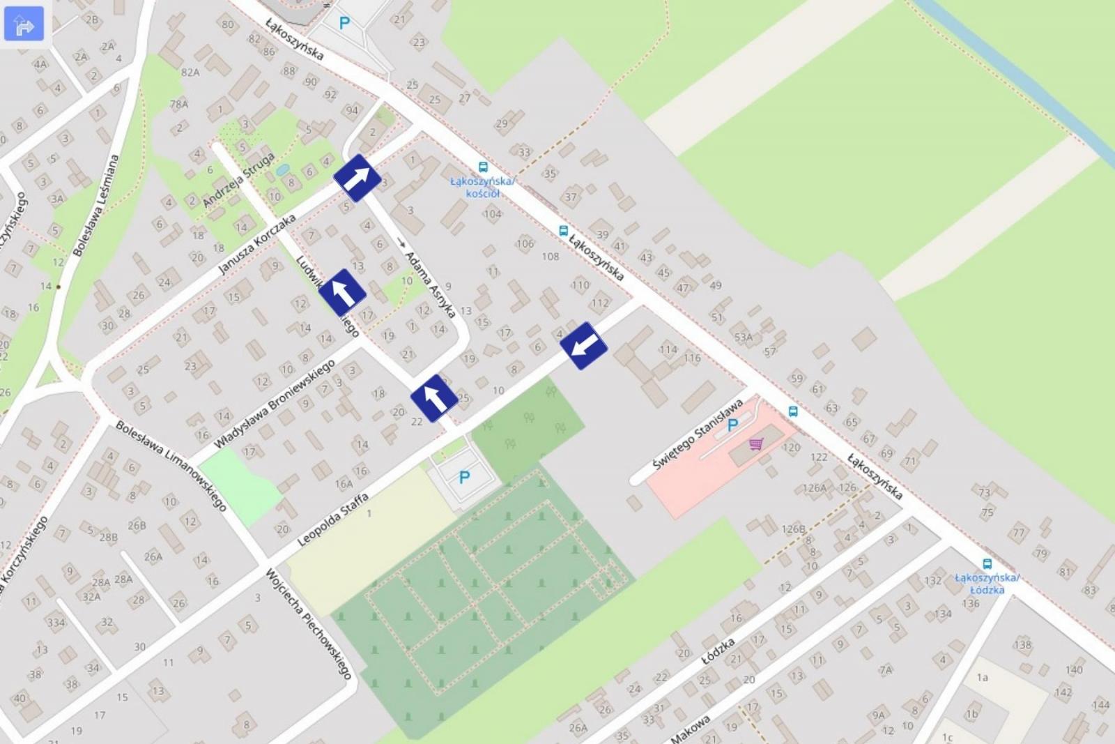 Mapa cmentarz Łąkoszyn