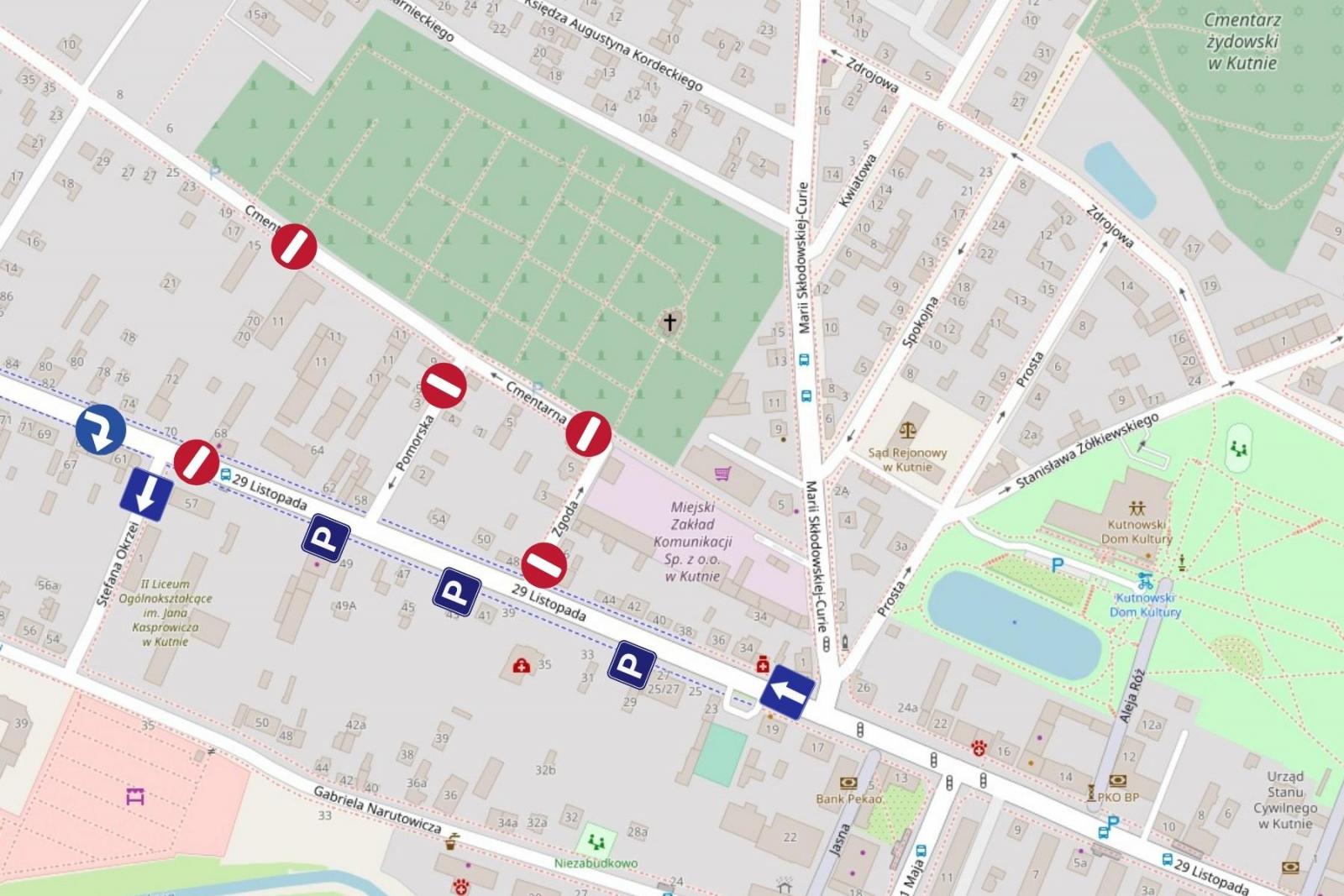 Mapa cmentarz Parafialny