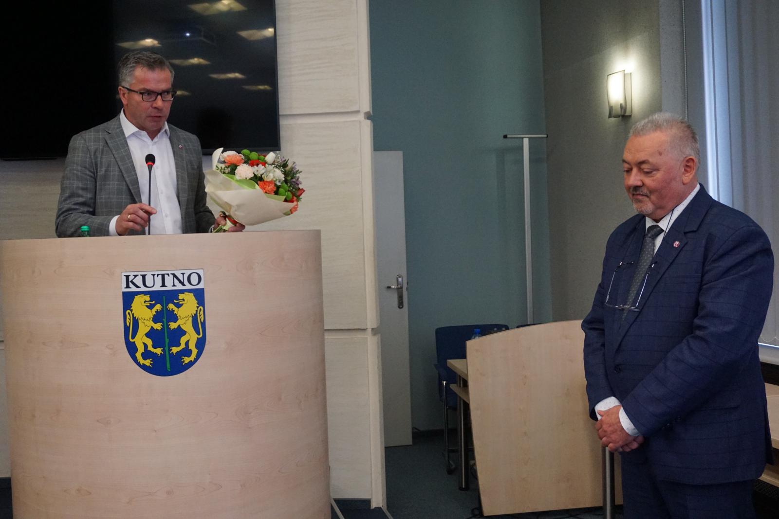 Mariusz Sikora na mównicy
