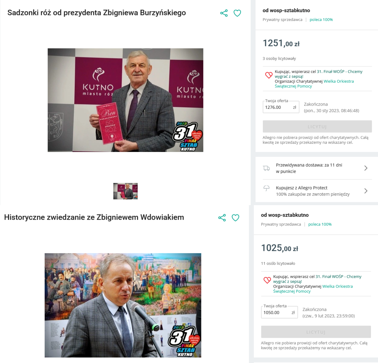 Licytacje na WOŚP