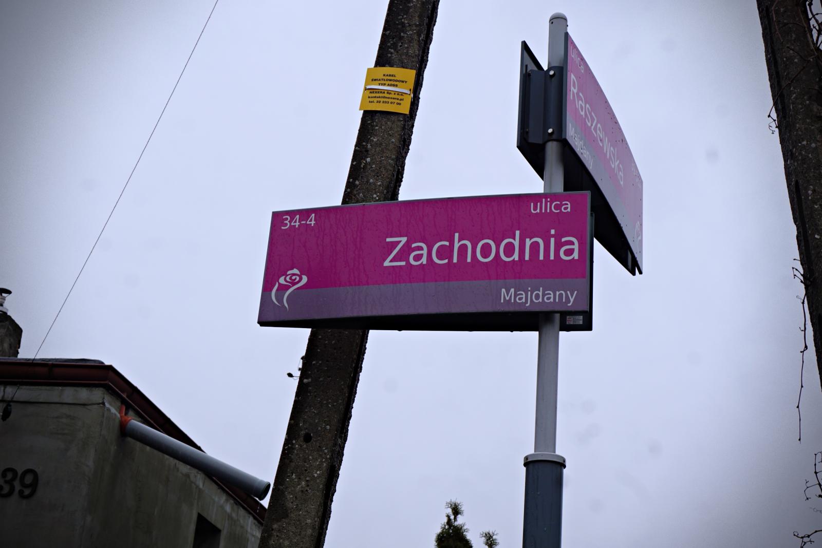Znak ulica Zachodnia
