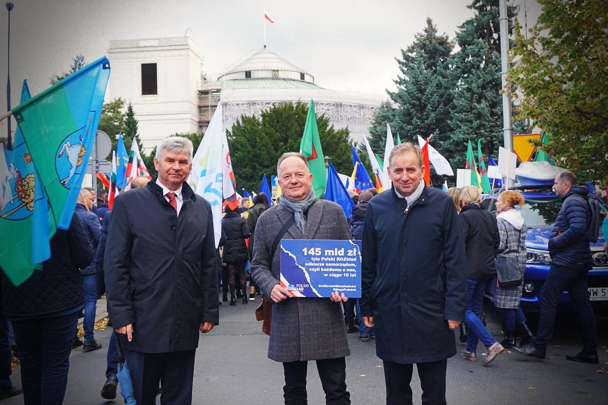 Protest samorządowców w Warszawie