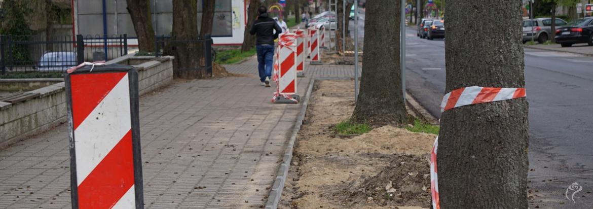 Prace prowadzone na ulicy Wyszyńskiego
