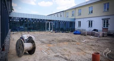 Na zdjęciu widać postęp prac na budowie Pałacu Saskiego