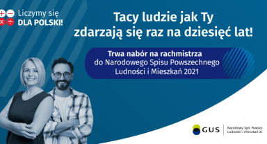 Na zdjęciu widać plakat naboru na rachmistrza