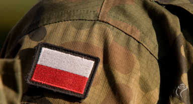 Zdjęcie prezentujące fragment munduru żołnierza