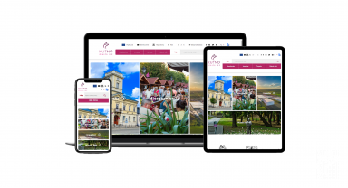 Zdjęcie przedstawiające smartfon, tablet, laptop wyświetlające nową stronę Urzędu Miasta