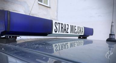 Na zdjęciu widać lampę sygnalizacyjno-ostrzegawczą Straży Miejskiej
