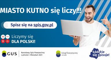 Na zdjęciu widać plakat informujący o spisie ludności
