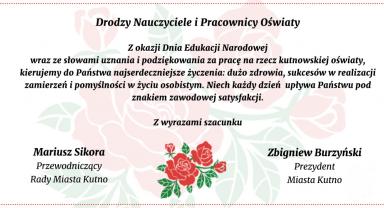 Życzenia z okazji Dnia Edukacji Narodowej