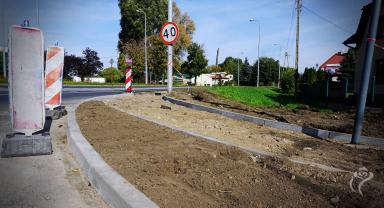 Ścieżka rowerowa na skrzyżowaniu Krasińskiego, Łęczyckiej i Mickiewicza