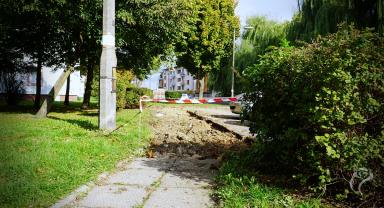 Remont chodnika na ulicy Łokietka