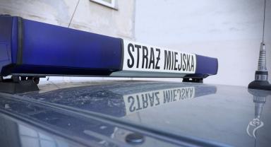 Na zdjęciu widać lampę sygnalizacyjno-ostrzegawczą Straży Miejskiej