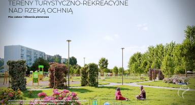 Wizualizacja prac wykonanych przy Zielonej Osi Miasta