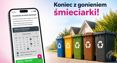 grafika z koszami na śmieci